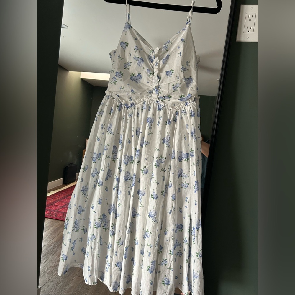 Midi Sundress Blue Floral